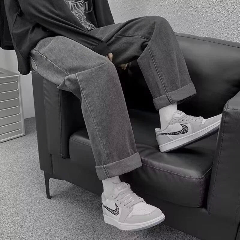 2025 Men Baggy Casual Jeans Male High Street Straight Leg Denim Pants American Classic Retro Summer Casual Long Trousers