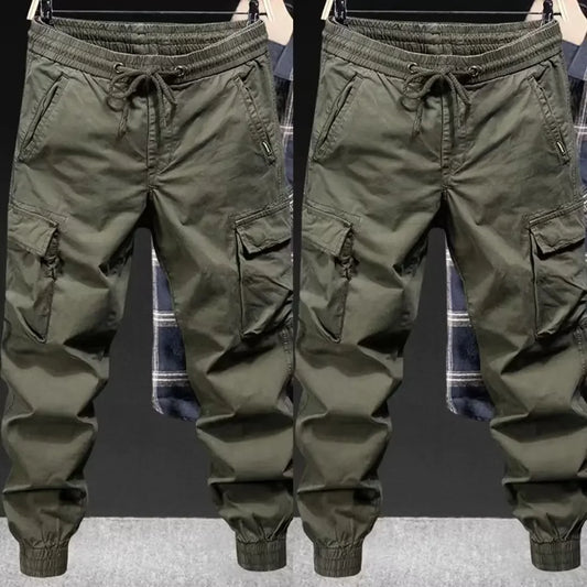 Modische Freizeit hose Herren Loose-Fit Cargo hose im Jugendstil einfarbig verkürzte trend ige Marken schuhe für den Frühling Herbst.