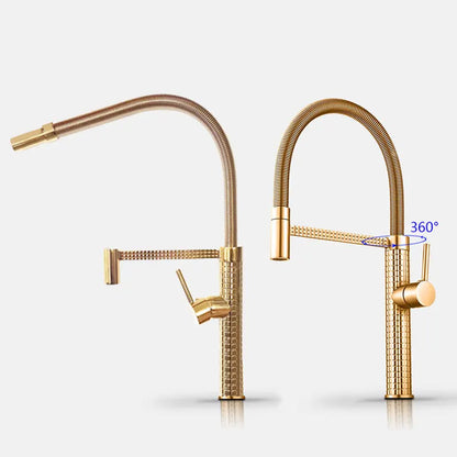 High end Spring Kitchen Faucet Brass Luxury Black Faucet for Kitchen Sink 360 ° Swivel Faucet Kitchen Accessories Sink Faucet