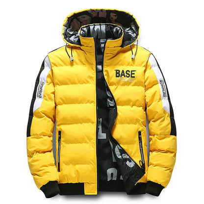 Double Sided Outerwear Men's New Cotton Padded Parkas Men Autumn Winter Jacket Brand Warm Comfortable Down Jacket Removable Hat.