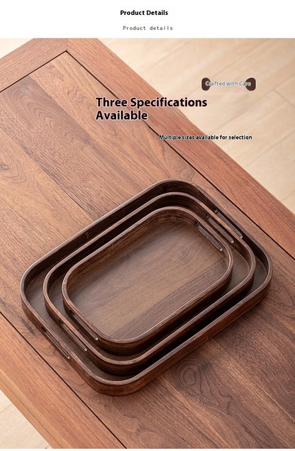Gianxi Japanese Bamboo Household Tray Rectangular Hotel Solid Wood Dinner Plate Afternoon Tea Dessert Dim Sum Plate Tea Tray.