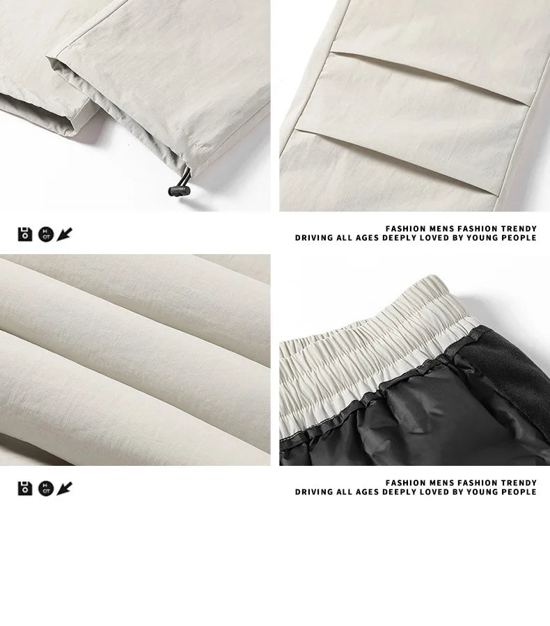 2025 Men's New, Lace-Up Elastic Waist Warm, Tooling, Outdoor Down Pants