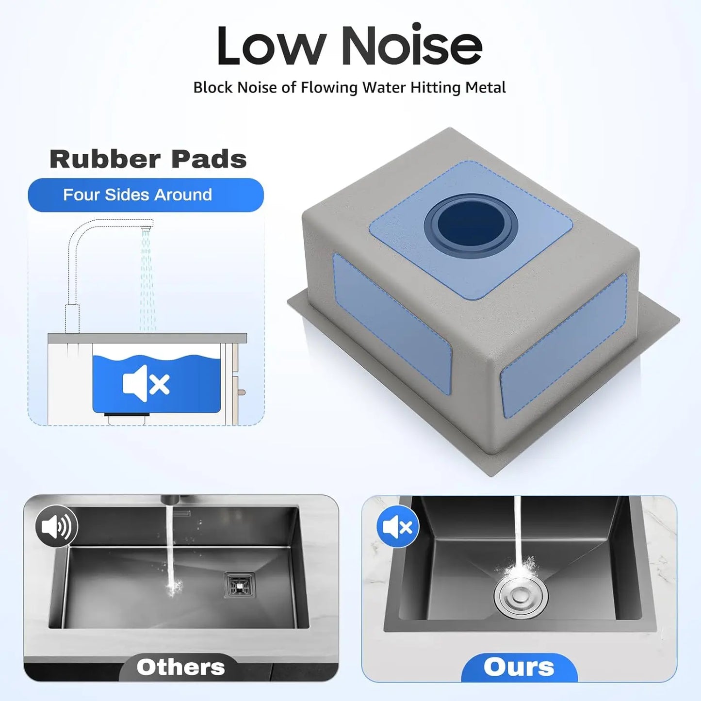45 x 40 cm schwarzes Nano-Waschbecken, Einzelwaschbecken, kreatives Küchenspülen-Set aus Edelstahl, großes Fassungsvermögen, Wohnaccessoires