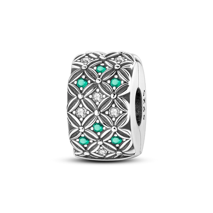 Silver Clasp 925 Sterling Silver CZ pave Clip Charms Daisy Beads Stopper Safety Chain fit Original Bangle Bracelet Jewelry Clip