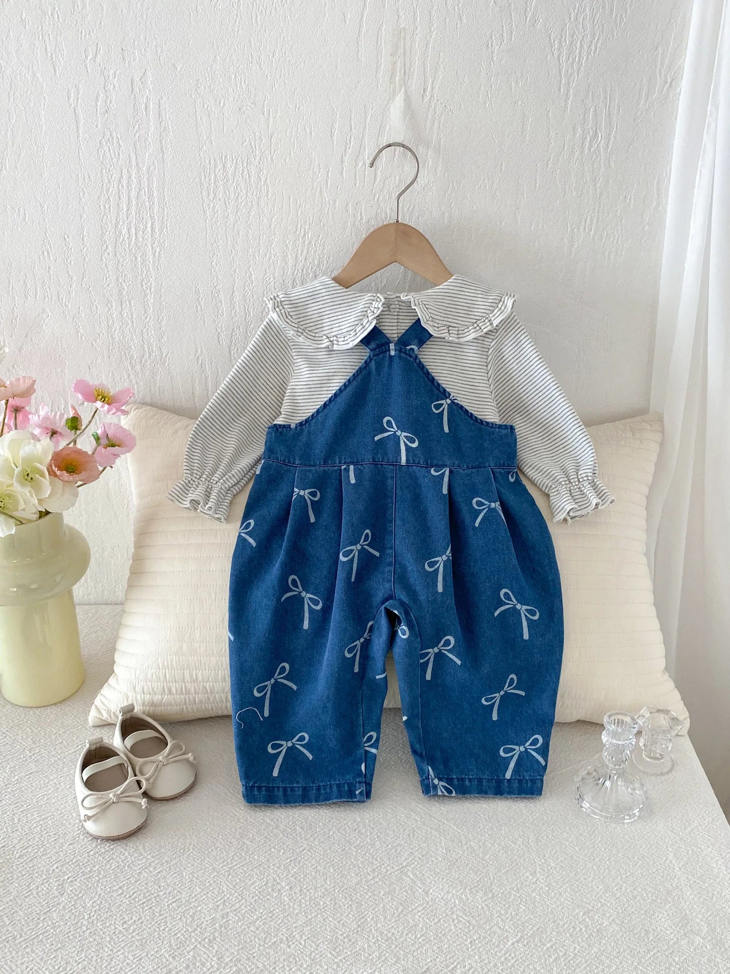 Baby Kleidung Herbst Neue Set, Kinder Koreanische Denim Overalls Zwei-stück Set, Ein Jahr Altes Baby Herbst Outfit.