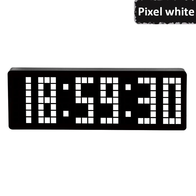 13 Zoll Pixel Digital Wanduhr Timer Positiv/Countdown/Stoppuhr Tischuhr mit Fernbedienung 12/24 Stunden LED Elektronische Uhren