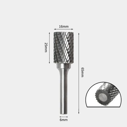 Hartmetallfräser, Wolframstahl-Schleifkopf, zylindrisch 6 mm, AE AX AX Metallfräser