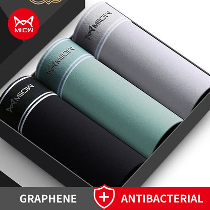 MiiOW 3Pcs Baumwolle Herren Höschen männer Unterwäsche Atmungsaktive Mann Boxershorts Graphene Antibakterielle Männer Unterhose Männer Boxer Trunks