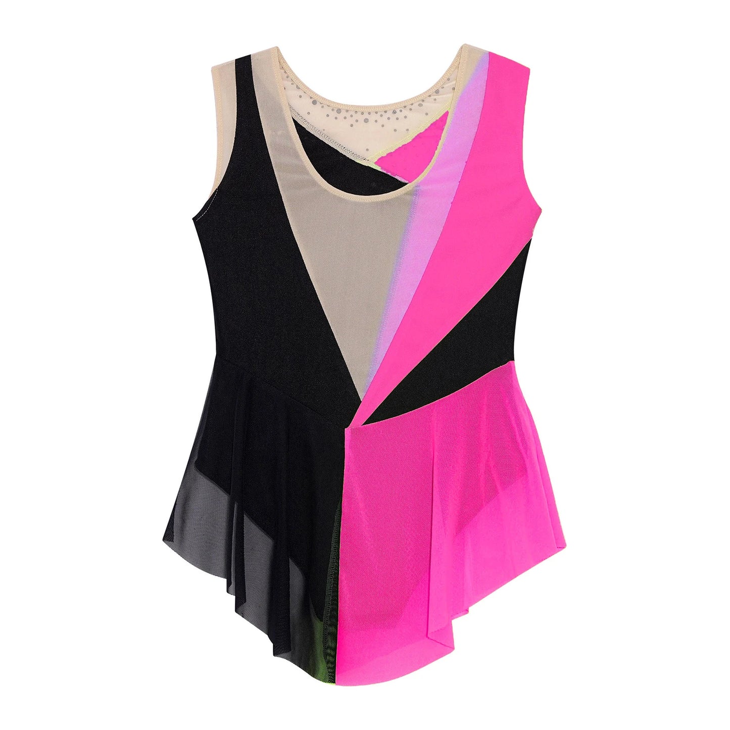 6-16Y Mädchen Ärmelloses Eiskunstlauf Trikot Kleid Ballett Rhythmische Gymnastik Lyrical Dance Body Bühne Leistung Dancewear.