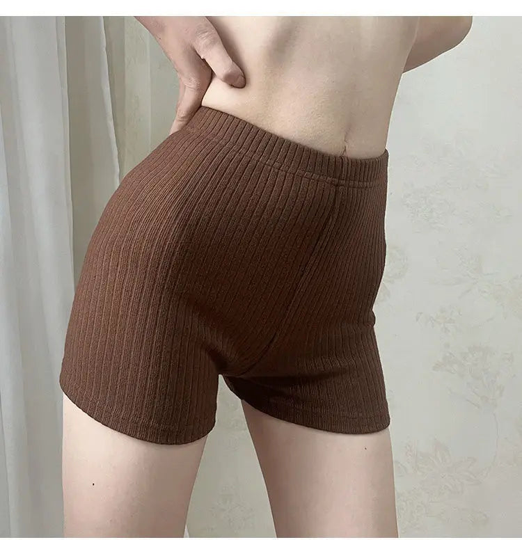 Knitting Seamless Leggings Women Fitness Shorts Ribbed Elastic Butt Liftting Yoga Shorts High Waist Slim Fashion Solid Tights.