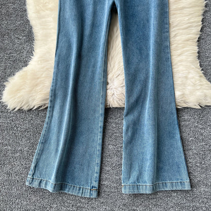 Jumpsuits Women Denim Suspender Jeans One Piece Wide Leg Pants Washed Mom Distressed Pockets Trousers Summer 2025 Streetwear.