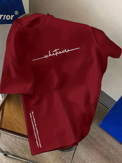 Summer streetwear minimalist letter print pattern T-shirt for men, 100% pure cotton fashionable and breathable T-shirt.