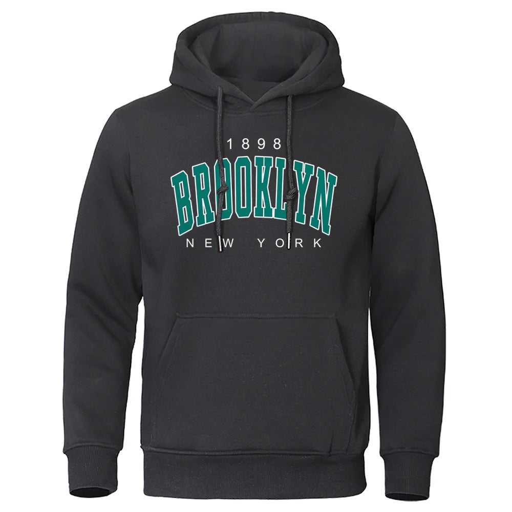 1898 Brooklyn New York Printed Mens Hoody Creativity Crewneck Clothing Fashion Oversize Sweatshirt Fashio Crewneck Hoodie Male.
