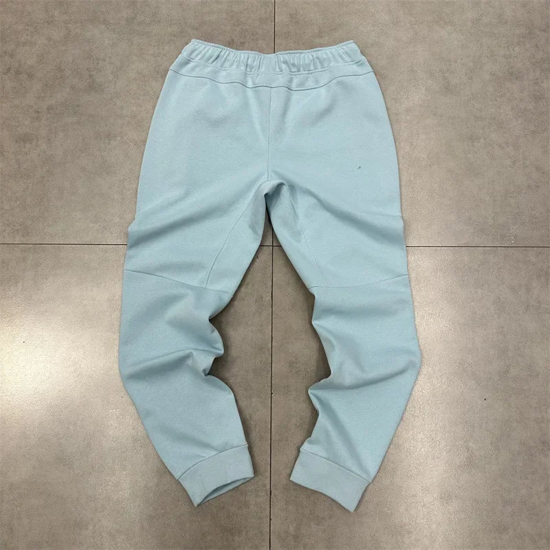 Casual Embroidered Fleece Lined Open Cardigan Hooded Zipper Pants Set for Men And Women Color Block Design by Syna