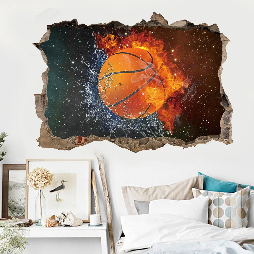 Creative Football PVC Wall Sticker Soccer Personalized Name Wall Decals For Kids Boys Room Mural Bedroom Decor Poster Art