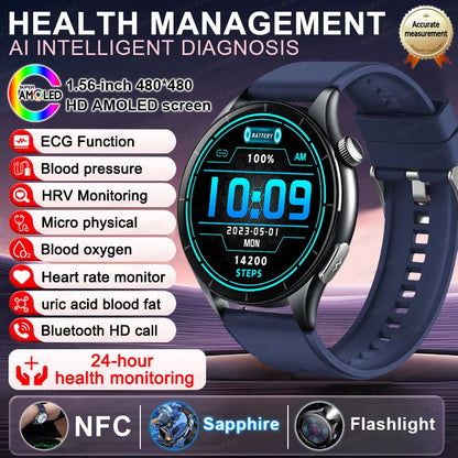 2025 New For HUAWEI Health MonitorUric Acid Blood Pressure Blood oxygen Body Analysis Smart Watch ECG+PPG Clock Smartwatch Men