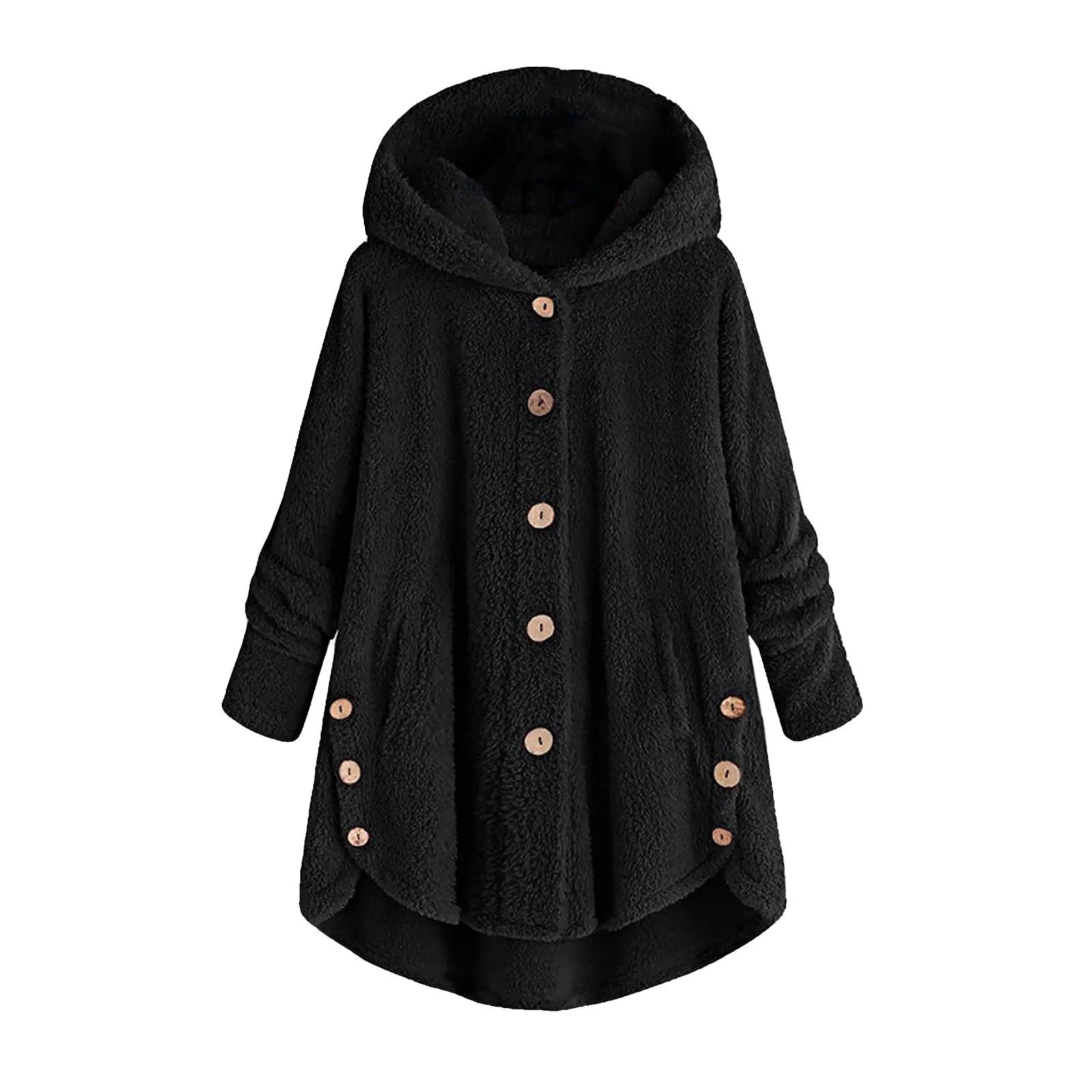 Herbst Wintermantel Frauen warme Teddybär Mantel Woll jacke weibliche Plüsch mantel Kapuzen jacke neue Damen mäntel einfarbige Jacke.
