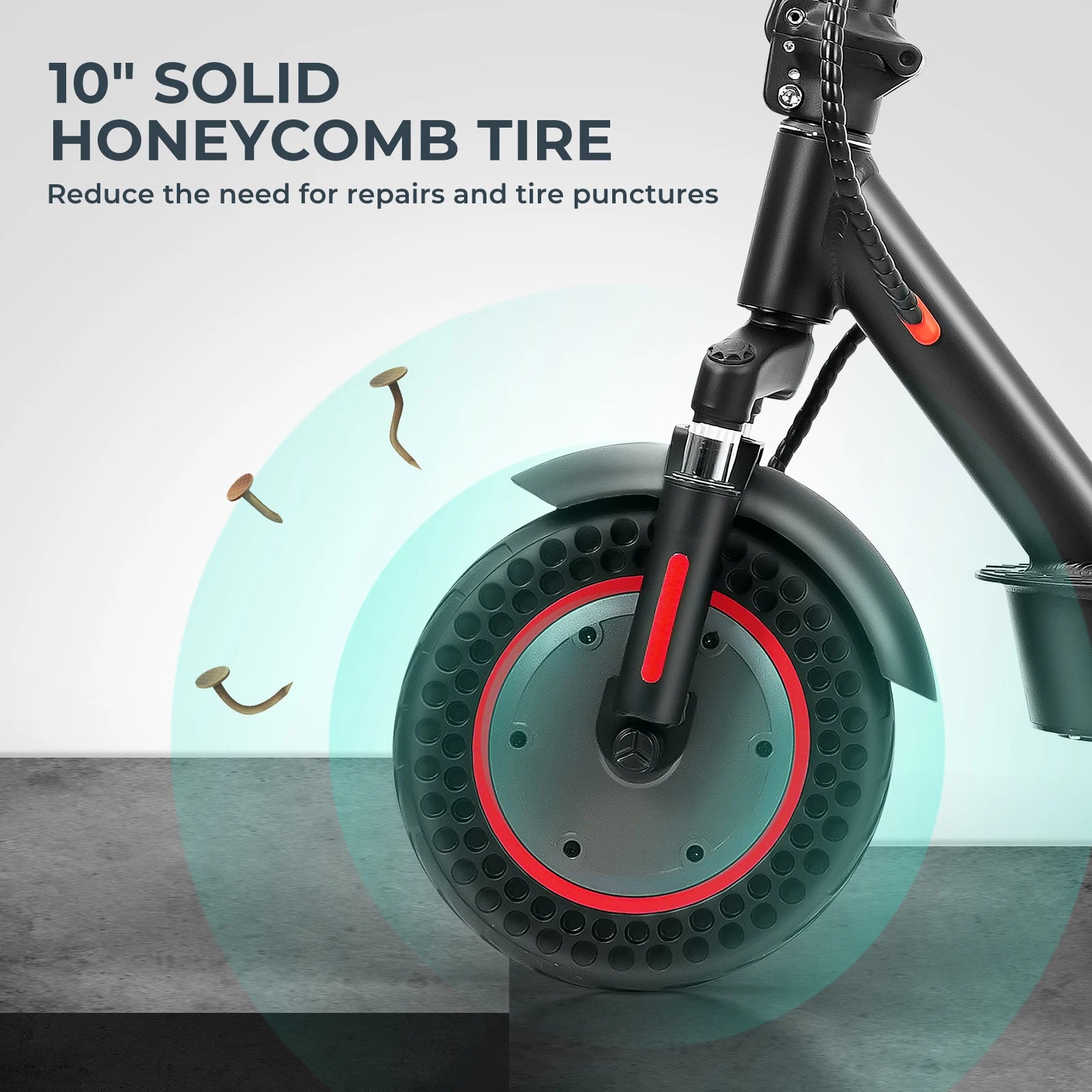 ISCOOTER I9 MAX Adult Electric Scooter 500W motor E-Scooter 36V10AH 10" Honeycomb Solid Tires Foldable EScooter.