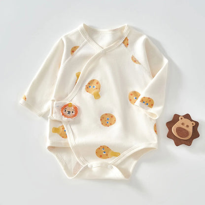 Ircomll 2-teiliger Frühlings- und Herbst-Body für Neugeborene, Baumwolle, langärmelig, Kleidung, Säuglingskleidung, Pyjama, Overalls für Mädchen und Jungen, 0–6 Monate