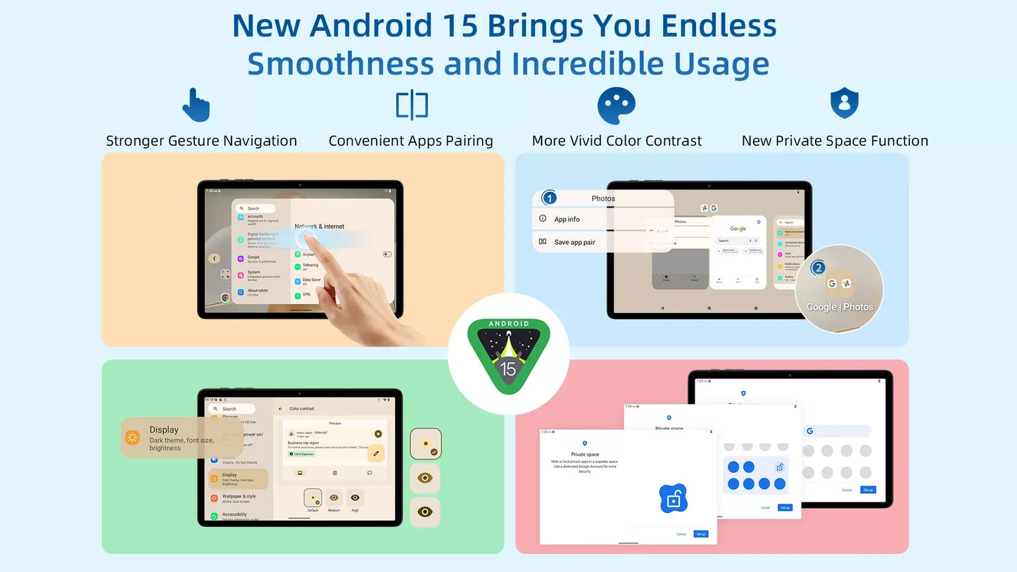 BMAX I10 Plus Android 15 10.1" HD Screen 4GB+8GB Expansion 128GB Storage UNISOC T606 ARM Mail G57  Dual Band Wi-Fi Tablet.
