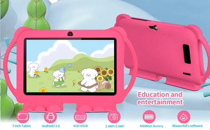 2025 New 7 Inch 5G WIFI Children's Tablet 4GB RAM 64GB ROM Portable Mini Tablet Quad Core Dual Camera 4000mAh Android 13.