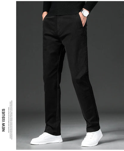 New in Spring Casual Pants Men Straight Fit Cotton Stretch Chino Trouser Male Formal Work Business Dress Khaki Fashion Regular.