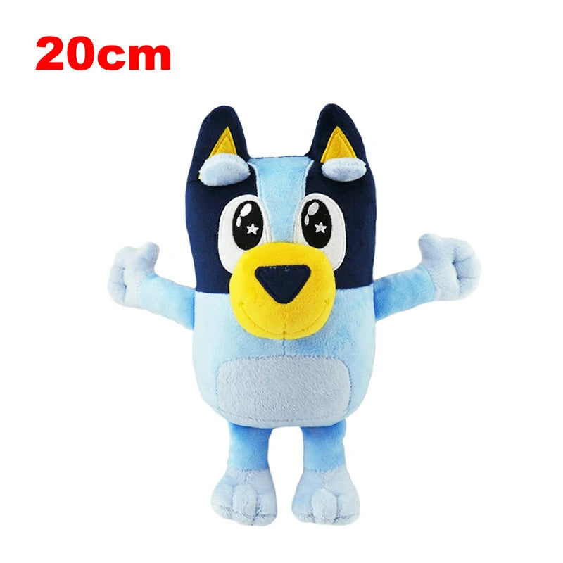 20/30CM Bluey Bingo Plush Dolls Cute Cartoon Christmas Hat And Shining Star Eye Anime Figure Stuffed Toys Birthday Gift For Kids.