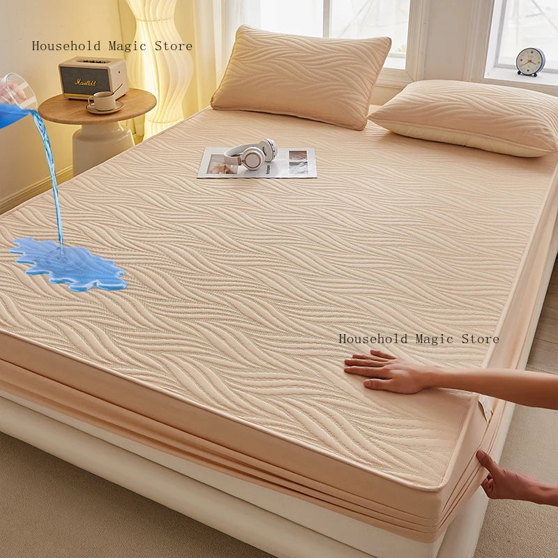 Waterproof Thicken Mattress Cover Quilted Cotton Mat Bed Covers Pad Skin-friendly Fitted Sheet Mattress Protector 100/150/180.