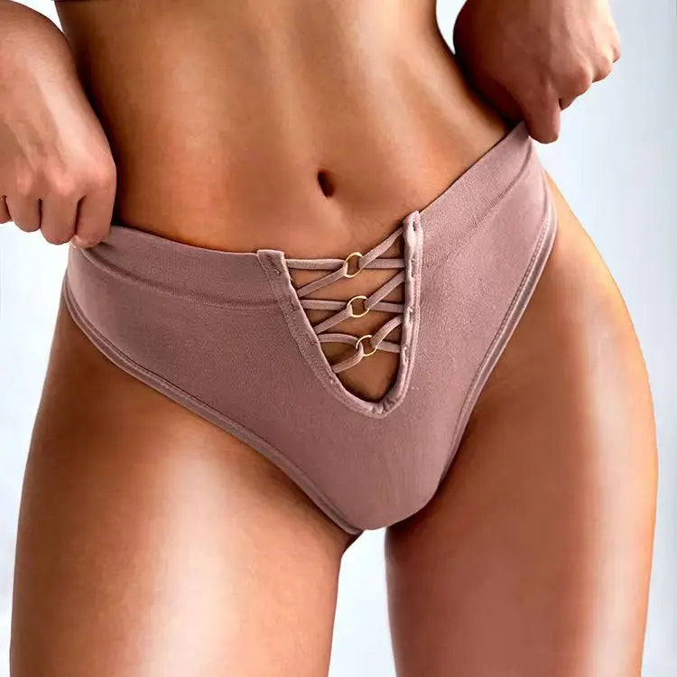 Women's Sexy Panty Seamless Thong Female Intimate Clothes Low Rise Comfort Underwear Lady's Soft Underwear Solid Color Lingerie.