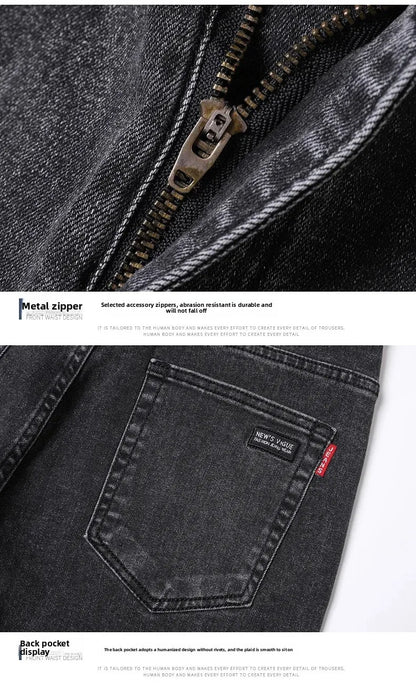 Slim Fit Casual Men's Jeans Youth Straight Leg Regular Business Elastic Long Trousers Autumn New Arrival from Mainland China