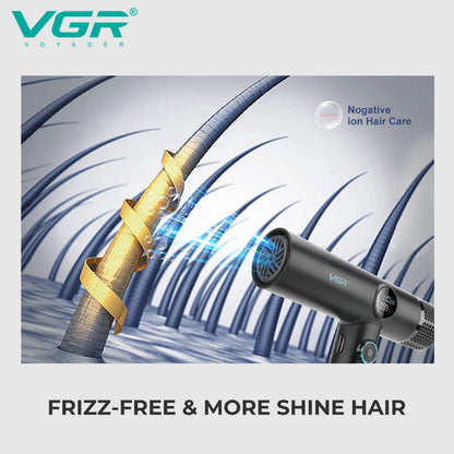 VGR Hair Dryers Professional Air Blower Negative Ion Hair Dryer 110000 RPM Hair Dryer Machine BLDC Motor Barber Salon V-401.