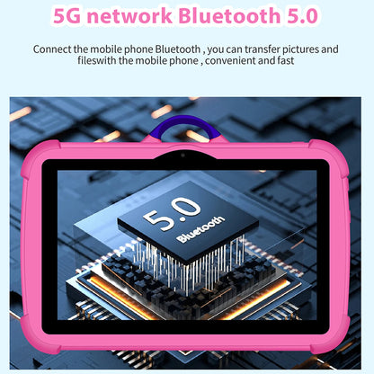 New Cartoon Pattern Kids Tablet 7 Inch Quad Core 4GB RAM 64GB ROM Android Learning Education Games Tablets Children's Gifts.