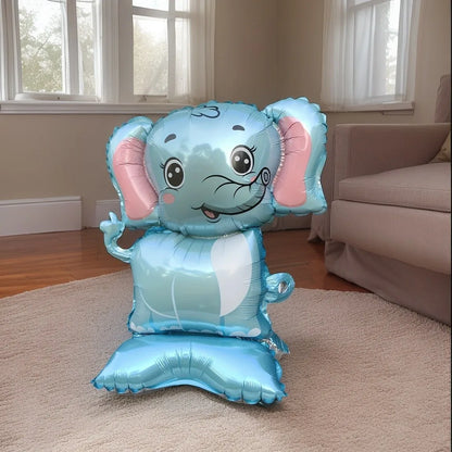 3/2 Stück Dschungel-Tier-Folienballons mit Ständer – Koala-Elefant-Fuchs für Geburtstag, Hochzeit, Karneval, Themendekorationen.