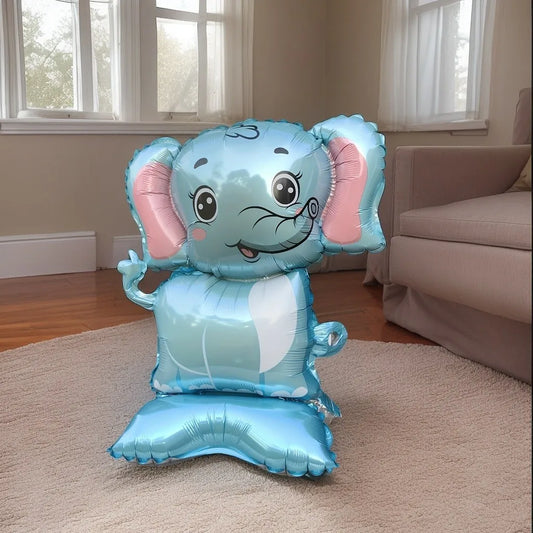 3/2 Stück Dschungel-Tier-Folienballons mit Ständer – Koala-Elefant-Fuchs für Geburtstag, Hochzeit, Karneval, Themendekorationen.