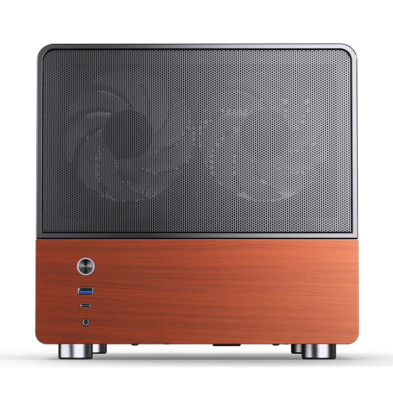 Jonsbo V12 Hyperbolic Glass PC Case MATX ITX Computer Case Seaview Room Desktop Case Mini Side Transparent Chassis 12cm Case Fan.