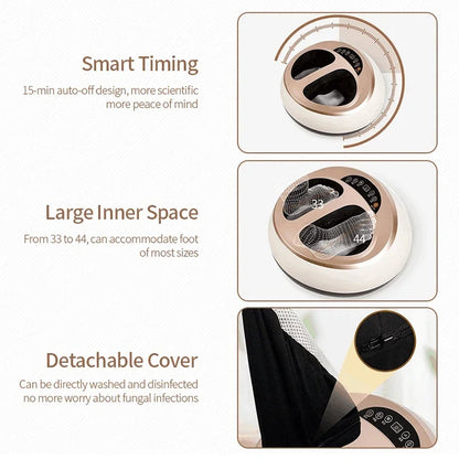 Electric Shiatsu Foot Massager Health Care Heating deep Kneading Scraping Vibration Air Compression Massage Therapy Anti-stress.