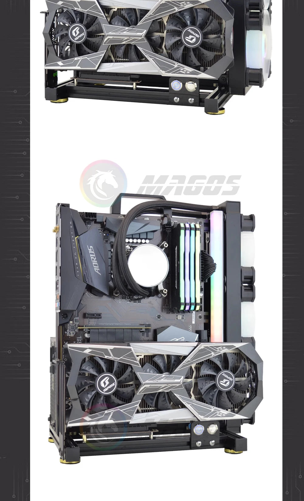 Open Computer Chassis DIY Creative Aluminum Frame Air Water Cooler 360 MOD ATX/ ITX / MATX Frame Desktop Case.