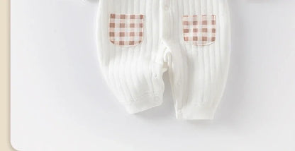 Neugeborenen Baby Overall Kleidung Winter Verdickt Strampler Jungen Mädchen Nette Stickerei Bär Body Herbst Kleidung 0-1-3-6M.