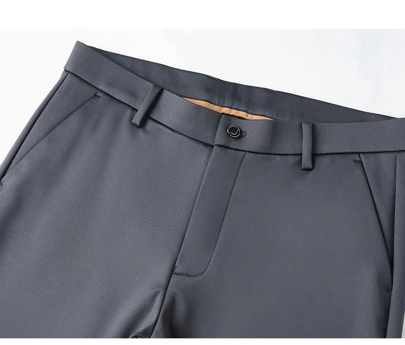 2025 Autumn Winter Suit Pants Men Baggy Straight Business High Waist Work Thick Embroidery Long Formal Trousers Male Plus Size.