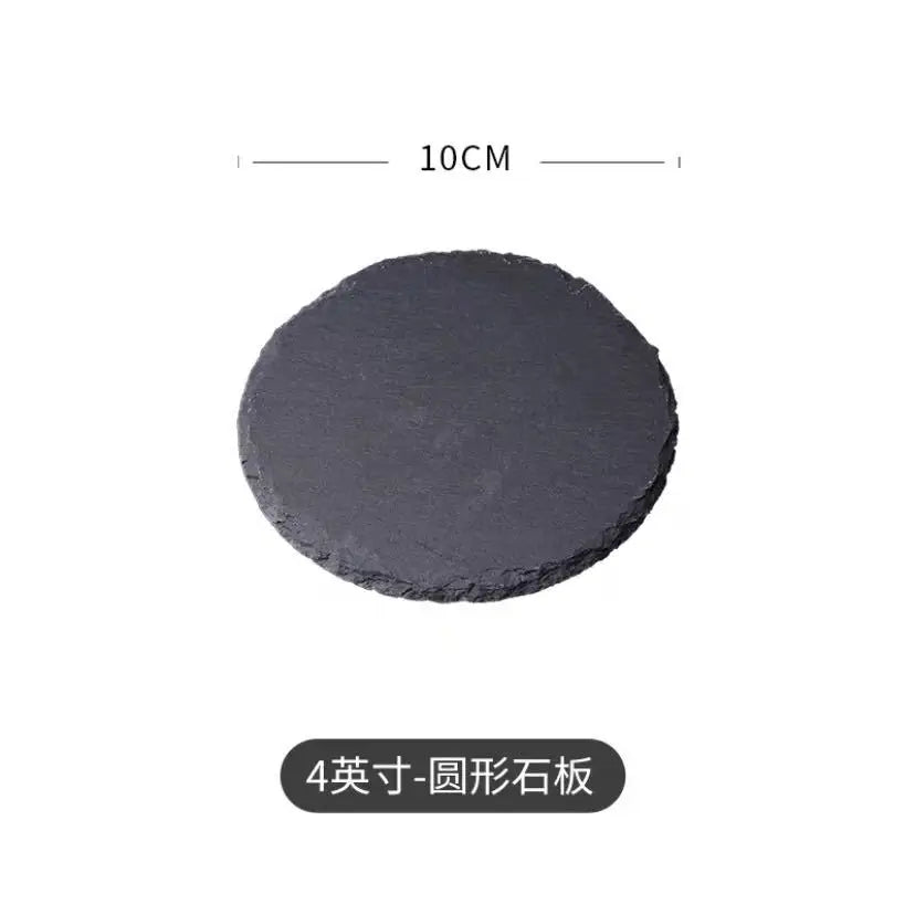 Japanese And Korean Style SLATE Plate Dessert Sushi Flat Western Food Black SLATE Plate Tableware