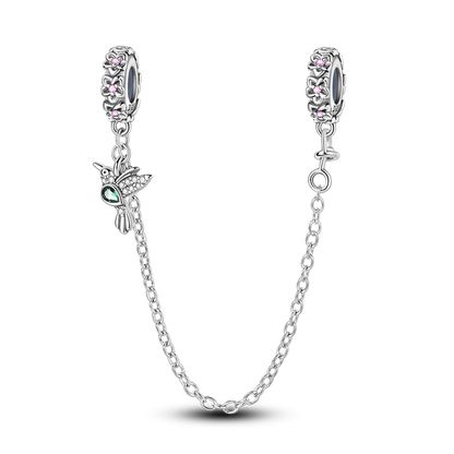 Silver Clasp 925 Sterling Silver CZ pave Clip Charms Daisy Beads Stopper Safety Chain fit Original Bangle Bracelet Jewelry Clip