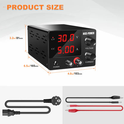 NICE-POWER DC Lab Power Supply 30V 60V 120V Adjustable Source For Phone Repair 24V 48V Switching Power Supply Battery Charging
