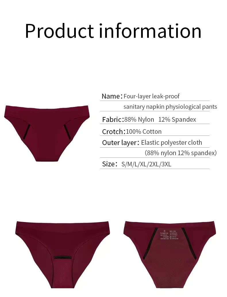 Leakproof Mid-Rise Breathable Women Menstural Period Panties Incontinence Underwear Super Absorption Briefs Female Dropshipping.
