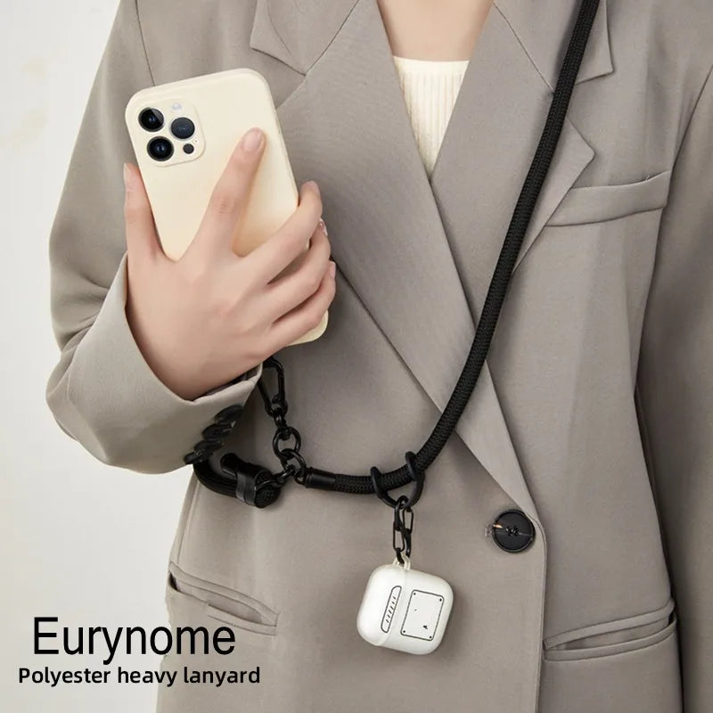 Phone Lanyard Adjustable 1 Cm Diameter Outdoor Universal Case Crossbody Shoulder Card Neck Cord Clip Hang Anti-lost Wrist Strap.