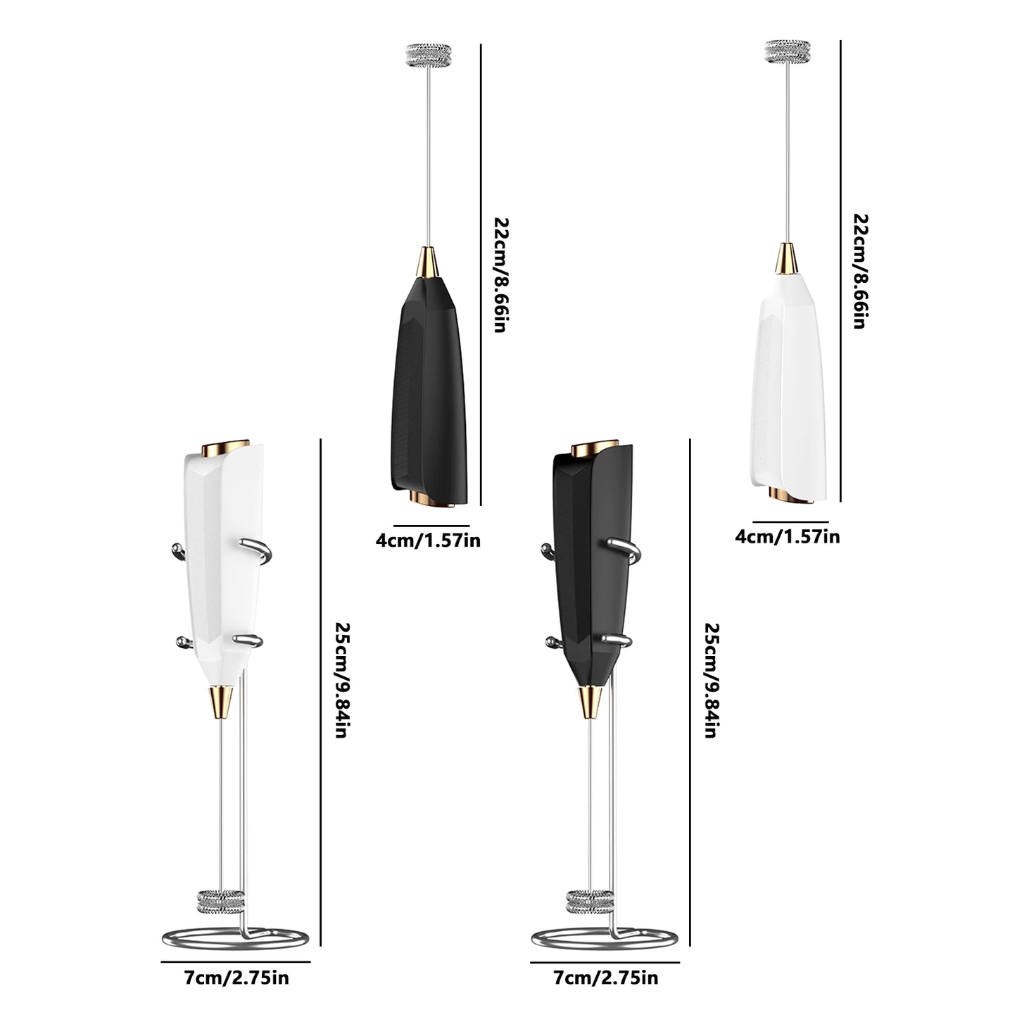 Electric Milk Frother Handheld for Coffee Mini Drink Mixer Whisk Coffee Foamer Wand with Stand for Lattes Cappuccino Gift Idea.