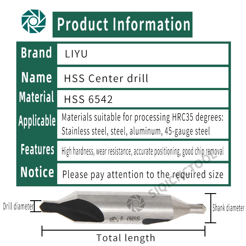 Hss Mittel bohrer für Metall 6 stücke Mittel bohrer Set Bohrloch zentrieren Bohrer Fräser Bohrer Set m35 Cen terin for bohren