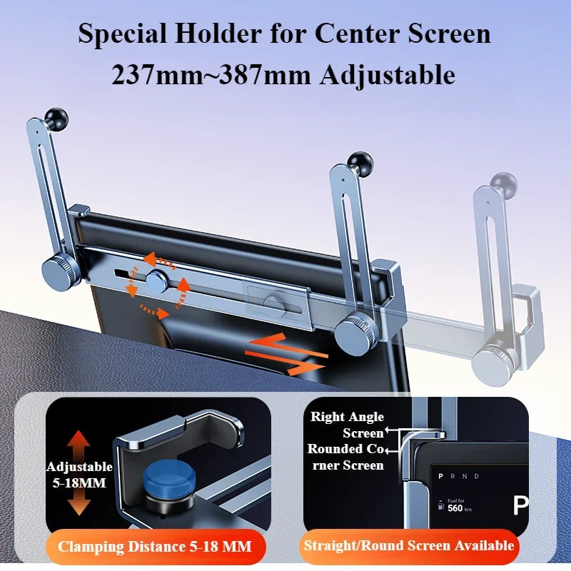 Oatsbasf Dual-position Car Screen Phone Holder Stand Metal Aluminum Adjustable for Tesla Model 3 Highland Y Car Accessories.