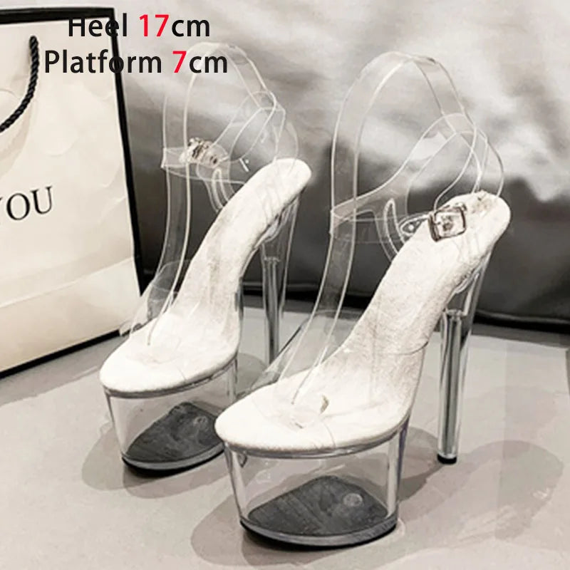 Platform sandals Girl shoes 20CM crystal Summer high heels ladies shoes on sale Pole Dance Pumps sandalias de mujer verano