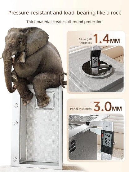 316L Stainless Steel Food Grade Large Single Slot Corrosion Resistant Household Kitchen Sink Wash Dish and Vegetable Basin