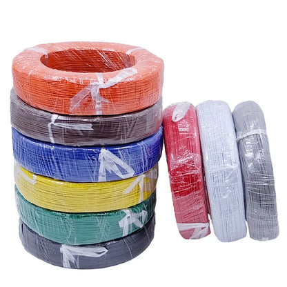 5M/50M Single Core Wire UL1007 PVC Tinned Copper Line 14/16/18/20/22/24/26 AWG Solid Cord LED Line DIY Equipment Electric Cable.